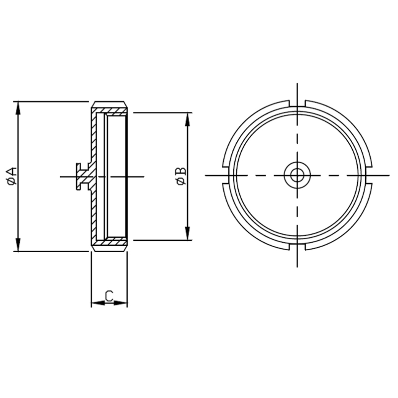 DIN-13AH Blank Round Slotted Nut