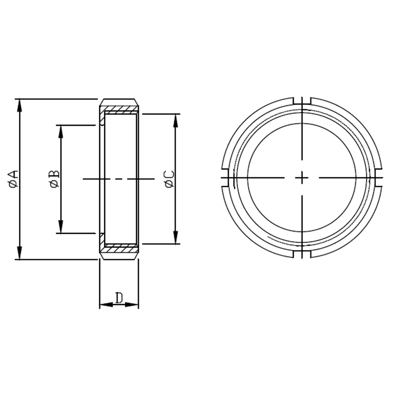 DIN-13R Round Slotted Nut