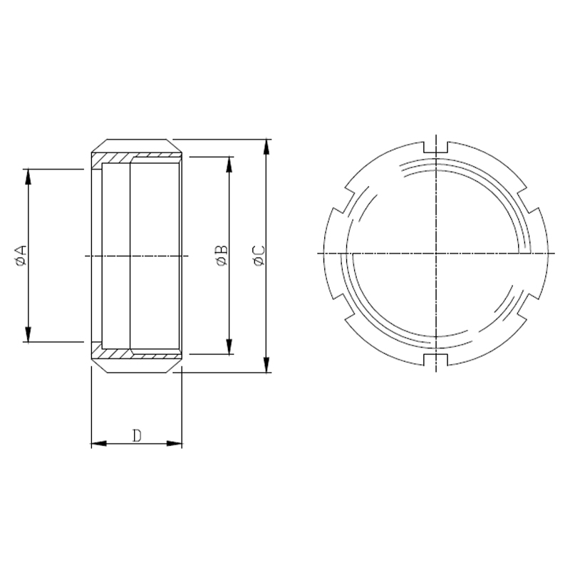IDF-13R Round Slotted Nut