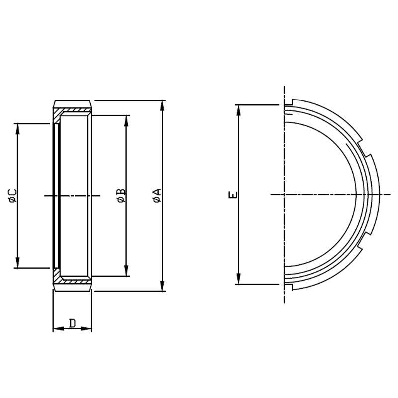 RJT-13R Round Slotted Nut