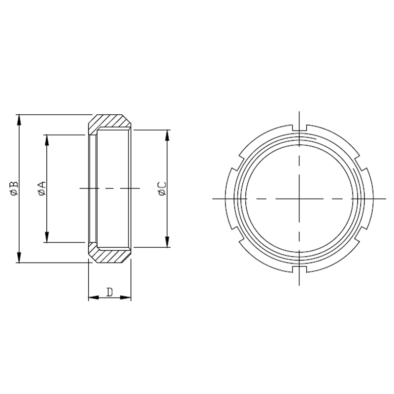 SMS-13R(BR) Round Slotted Nut
