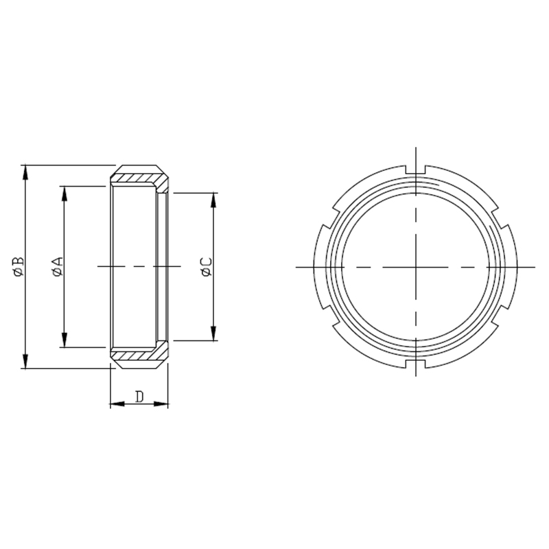 SMS-13R(DM) Round Slotted Nut