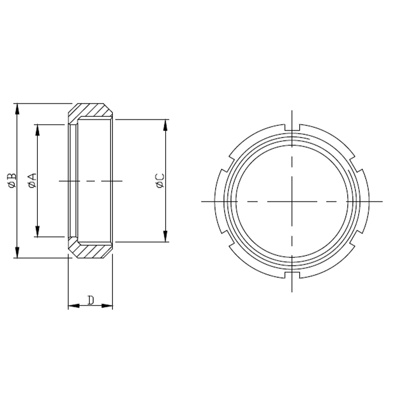 SMS-13R(FR) Round Slotted Nut